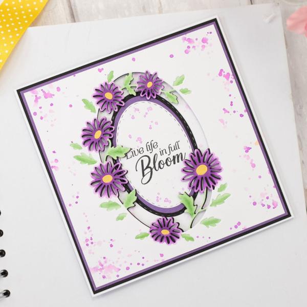 Crafters Companion - Stempelset & Stanzschablone "Live Life in Full Bloom" Stamp & Dies