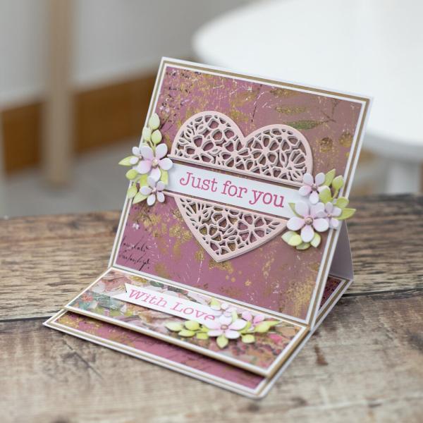 Crafters Companion - Stempelset & Stanzschablone "Just For You With Love" Stamp & Dies