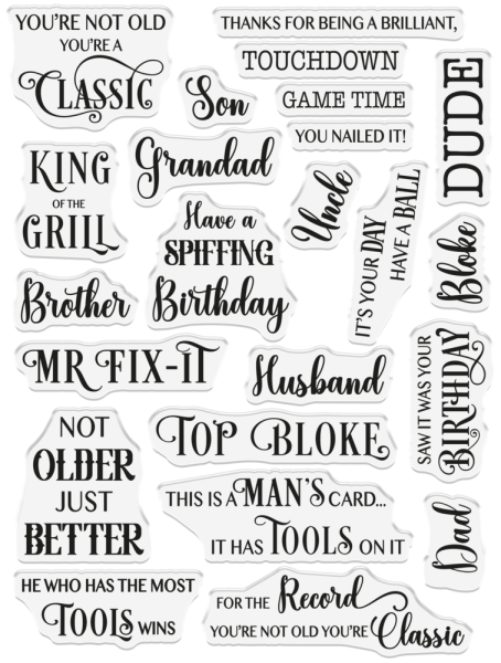 Crafters Companion - Stempelset "Modern Man Sentiments" Clear Stamps