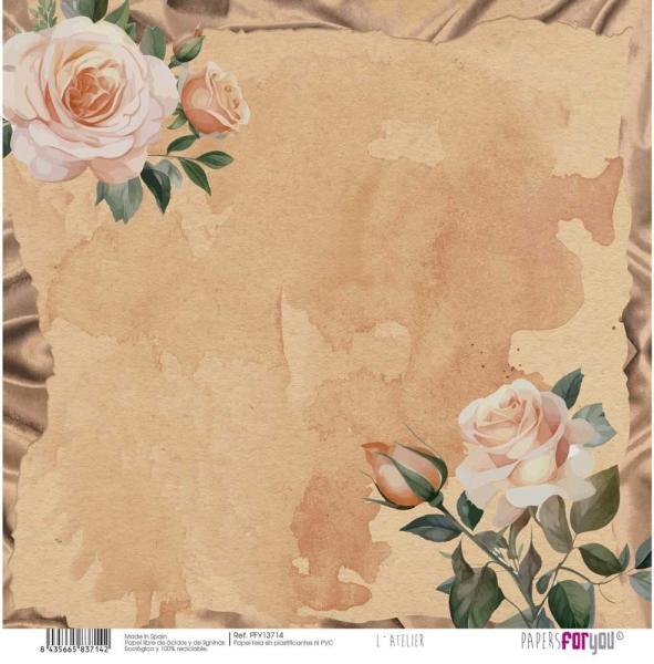 Papers For You - Leinwandpapier "L'Atelier" Paper Pack Canvas 30,5x31 cm - 8 Bogen 