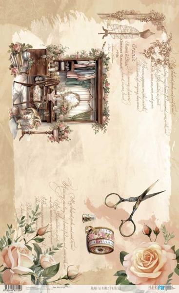 Papers For you - Decoupage Papier "L'Atelier II" Rice Paper Kit - 4 Bogen