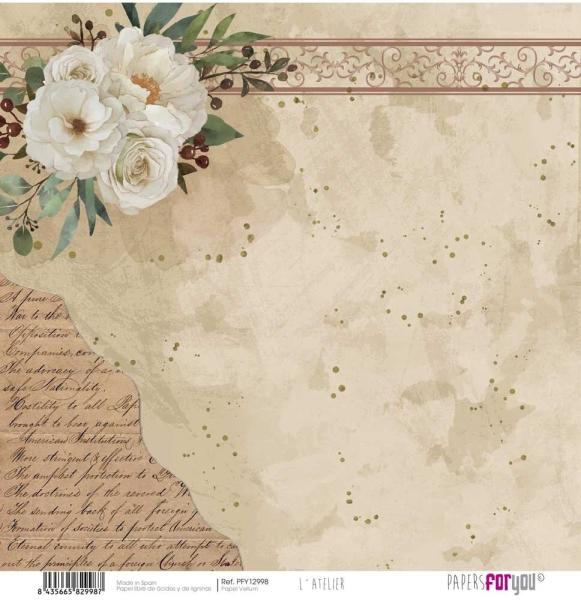 Papers For You - Pergamentpapier "L'Atelier" Vellum Paper Pack 30x31 cm - 6 Bogen 