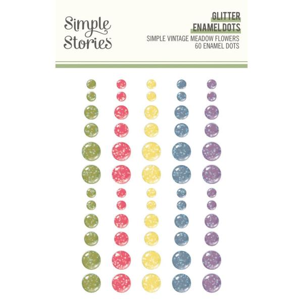 Simple Stories - Enamel Dots "Simple Vintage Meadow Flowers" 60 Stück 