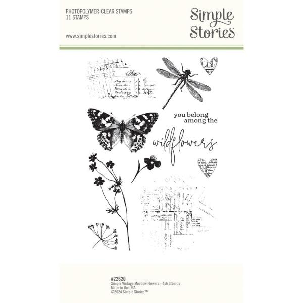 Simple Stories - Stempelset "Simple Vintage Meadow Flowers" Clear Stamps 
