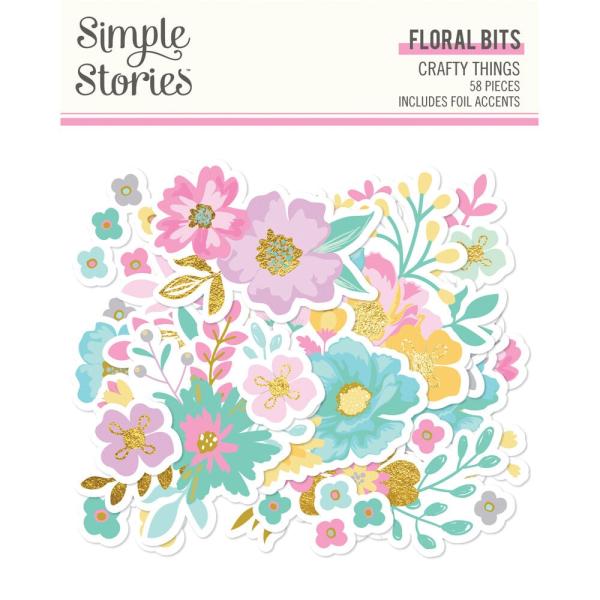 Simple Stories - Stanzteile "Crafty Things" Floral Bits & Pieces 