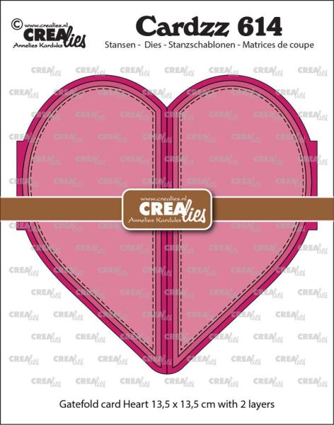 Crealies - Stanzschablone "No. 614 Gatefold Card Heart" Cardzz Dies