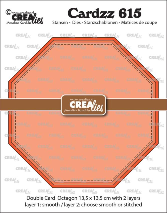 Crealies - Stanzschablone "No. 615 Double Card Octagon" Cardzz Dies