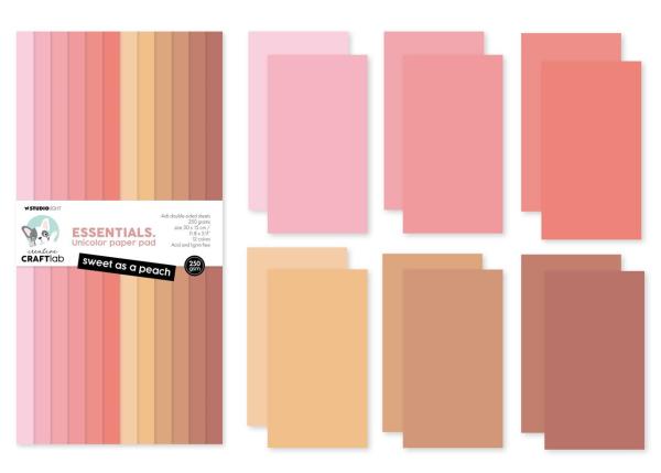 Creative Craft Lab - Studio Light - Cardstock "Sweet As A Peach" Paper Pack 30x15cm - 24 Bogen