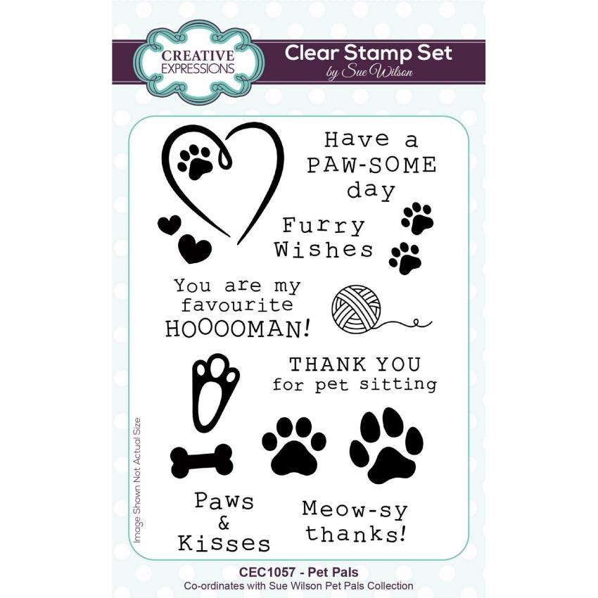 Creative Expressions - Stempelset "Pet Pals" Clear Stamps 15,2x10,16cm Design by Sue Wilson