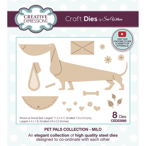 Creative Expressions - Stanzschablone "Pet Pals Milo" Craft Dies Design by Sue Wilson