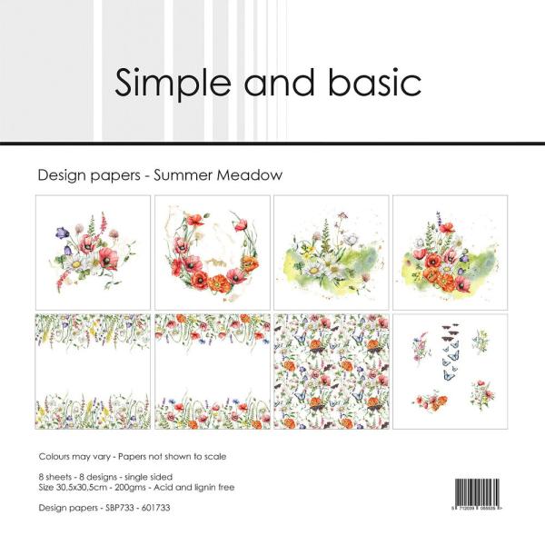 Simple and Basic - Designpapier "Summer Meadow" Paper Pack 12x12 Inch - 8 Bogen 