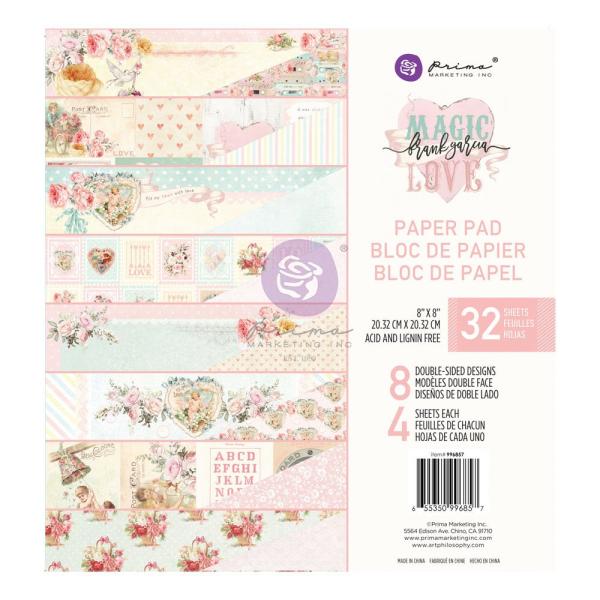 Prima Marketing - Designpapier "Magic Love" Paper Pack 8x8 Inch - 32 Bogen