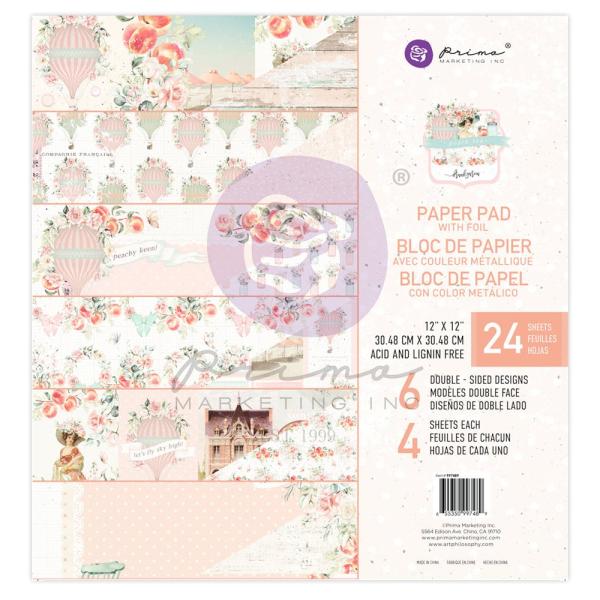 Prima Marketing - Designpapier "Peach Tea" Paper Pack 12x12 Inch - 24 Bogen