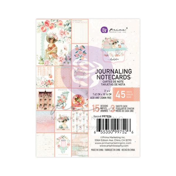 Prima Marketing - Designpapier "Peach Tea" Paper Pack - Journaling Cards 3x4 Inch - 45 Bogen