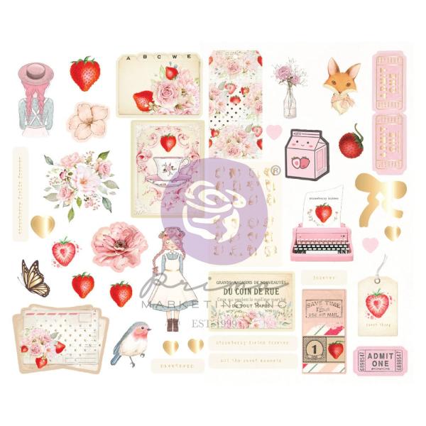 Prima Marketing - Aufkleber "Strawberry Milkshake" Chipboard Sticker 