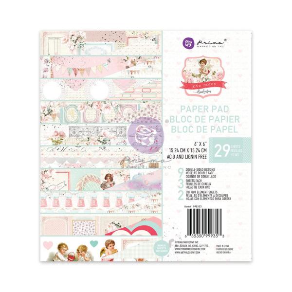 Prima Marketing - Designpapier "Love Notes" Paper Pack 6x6 Inch - 29 Bogen