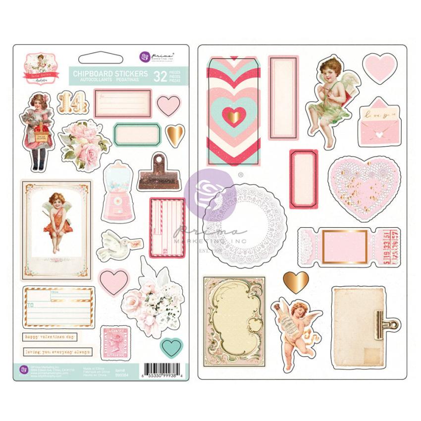 Prima Marketing - Aufkleber "Love Notes" Chipboard Sticker 