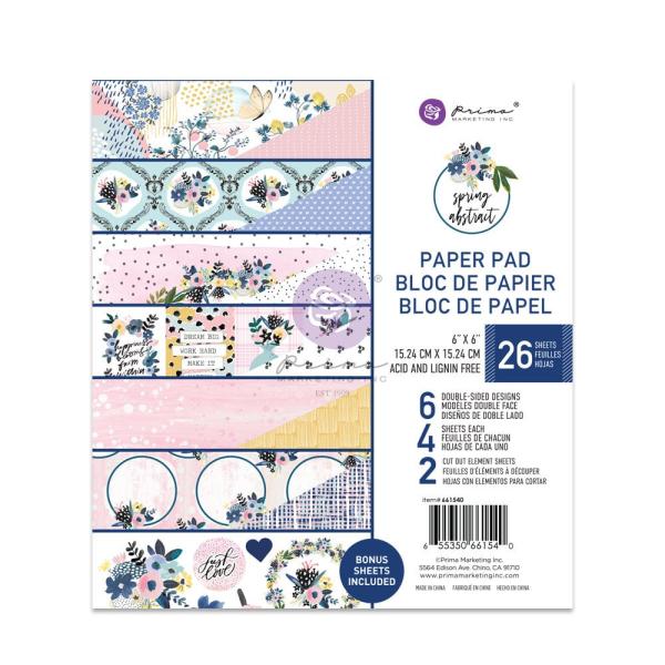 Prima Marketing - Designpapier "Spring Abstract" Paper Pack 6x6 Inch - 26 Bogen