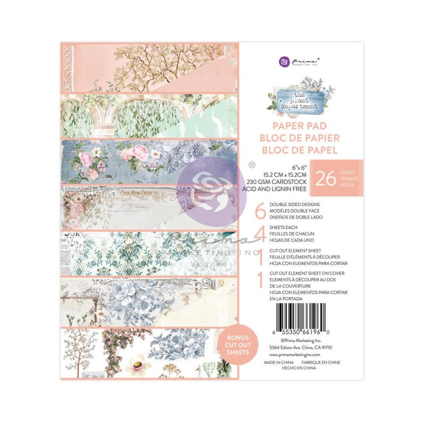 Prima Marketing - Designpapier "The Plant Department" Paper Pack 6x6 Inch - 26 Bogen