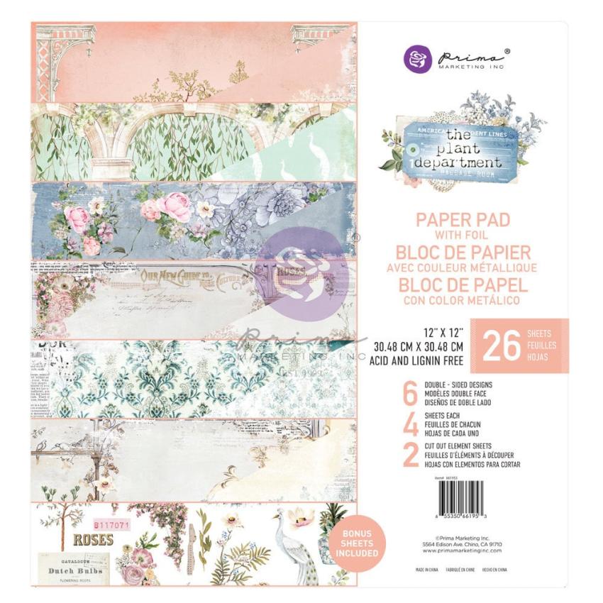 Prima Marketing - Designpapier "The Plant Department" Paper Pack 12x12 Inch - 26 Bogen