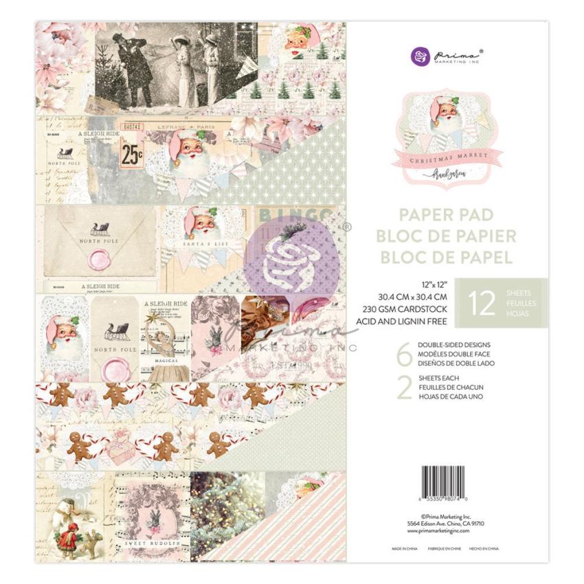 Prima Marketing - Designpapier "Christmas Market" Paper Pack 12x12 Inch - 12 Bogen