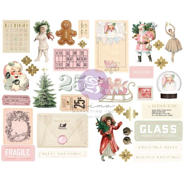 Prima Marketing - Aufkleber "Christmas Market" Chipboard Sticker 