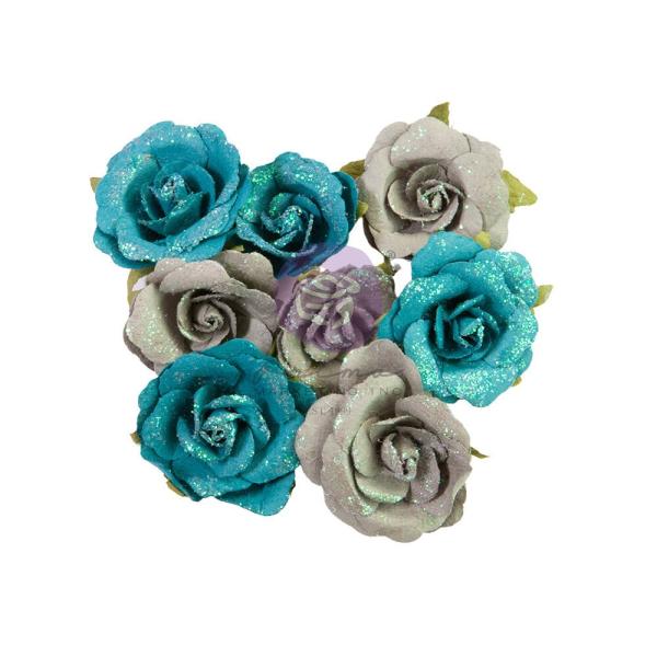 Prima Marketing - Papier Blumen "Lost In Wonderland" Flowers Blue Illusion