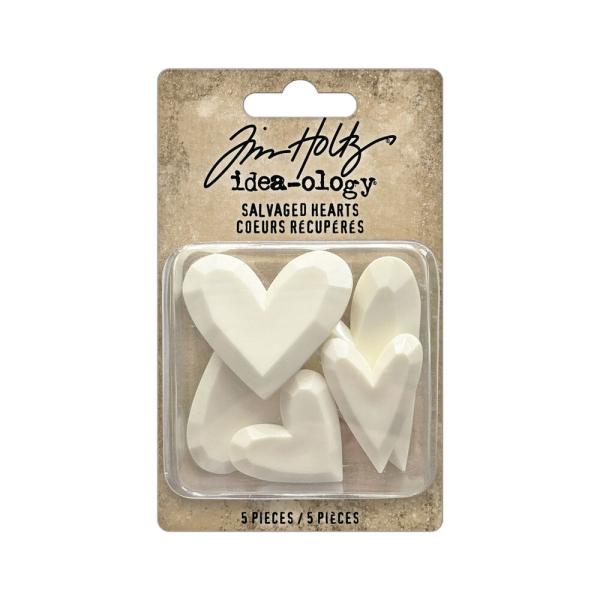 Tim Holtz - Idea Ology - Resin Herzen "Salvaged Hearts"