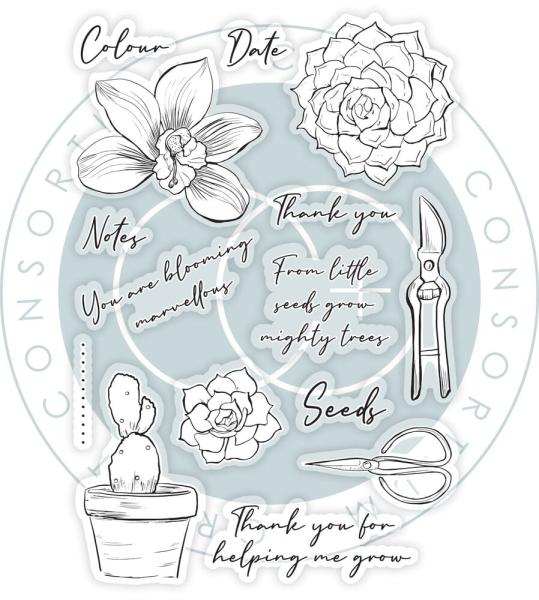 Craft Consortium - Stempelset "Orchid" Clear Stamps