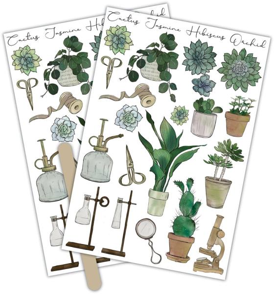 Craft Consortium - Transfer Aufkleber "Botany Boutique" Rub-Ons Sticker 