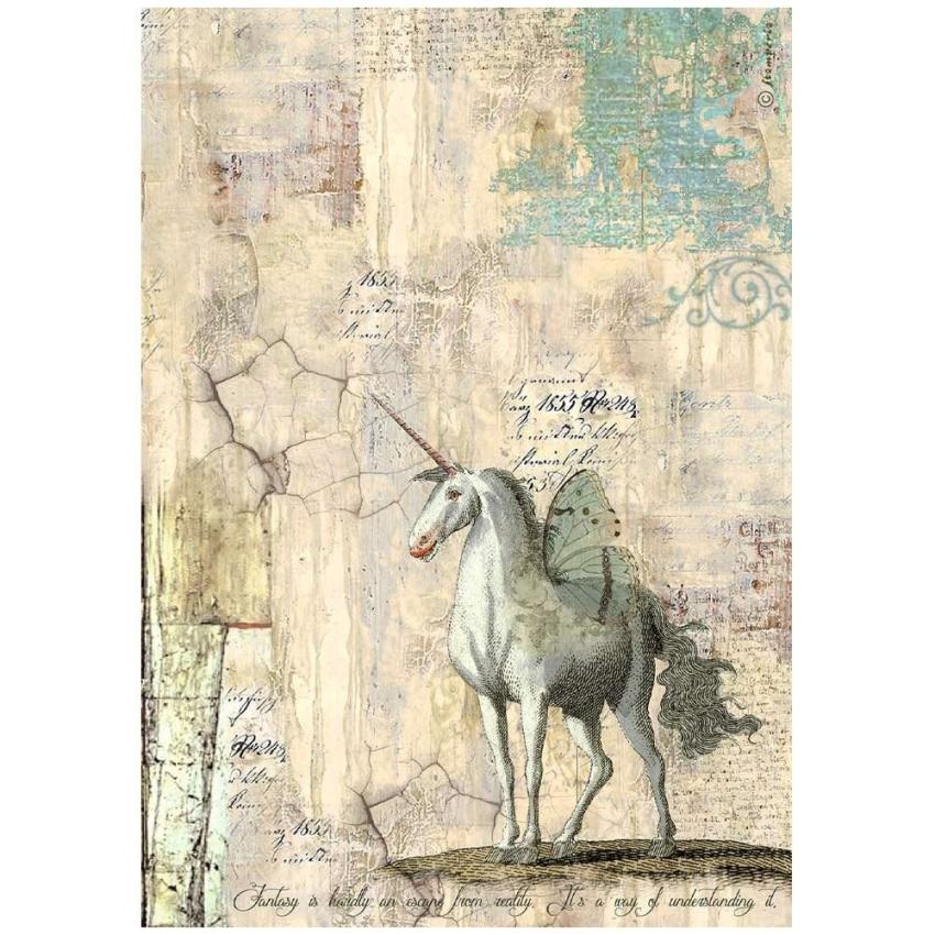 Stamperia - Decopatch Papier "Unicorn" Decoupage A4 - 6 Bogen  