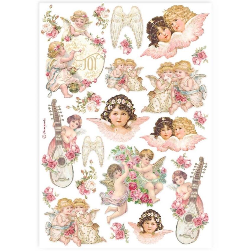 Stamperia - Decopatch Papier "Angels" Decoupage A4 - 6 Bogen  