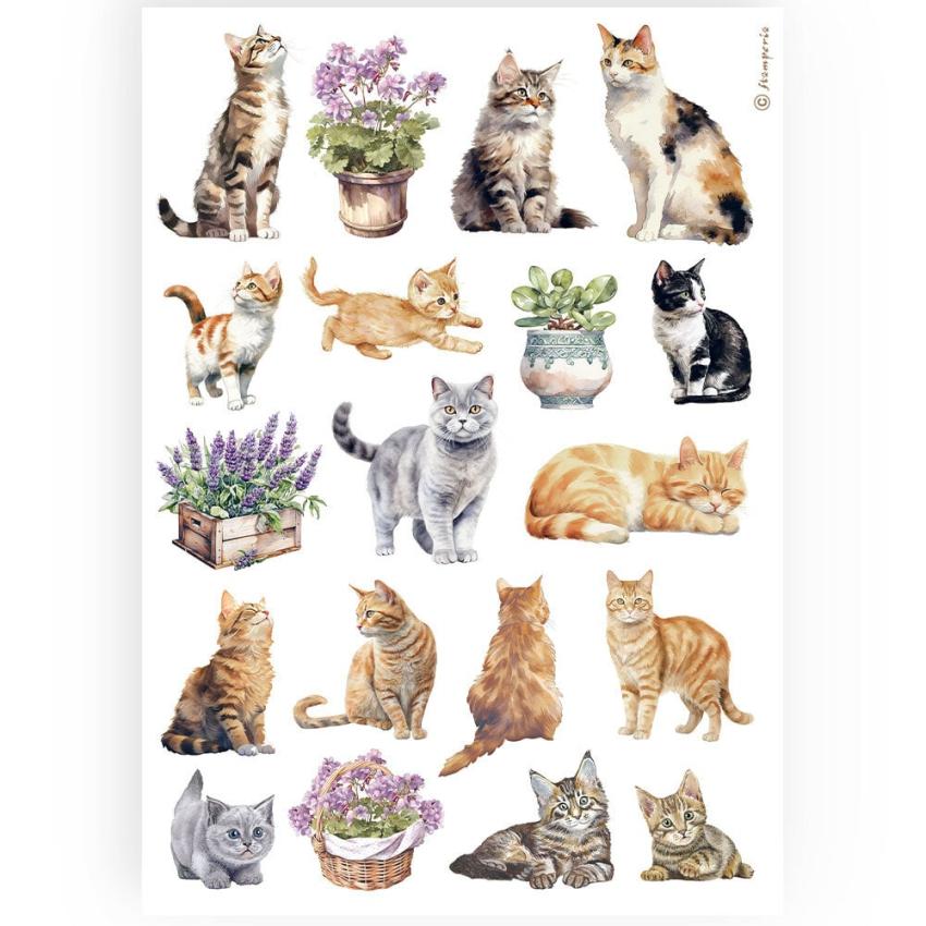 Stamperia - Decopatch Papier "Cats" Decoupage A4 - 6 Bogen  