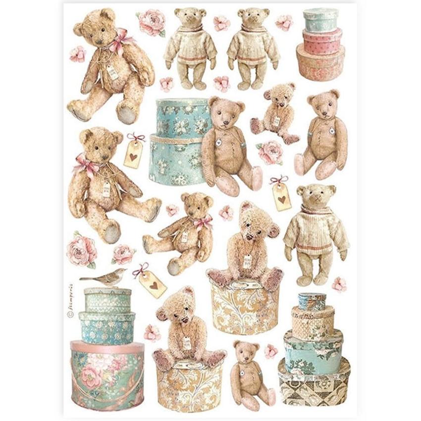 Stamperia - Decopatch Papier "Teddy Bears" Decoupage A4 - 6 Bogen  