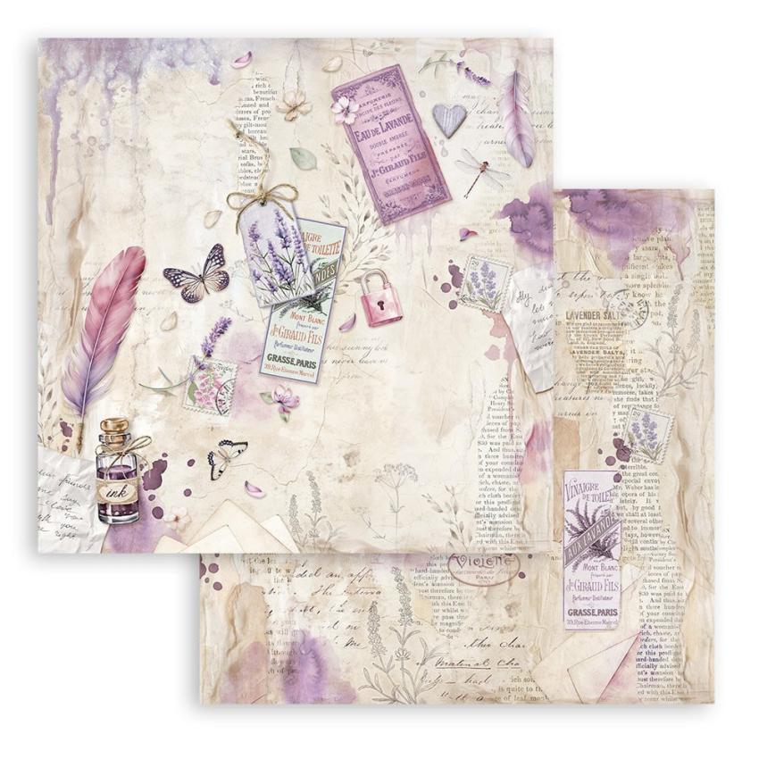 Stamperia - Designpapier "Lavender" Paper Pack 12x12 Inch - 10 Bogen