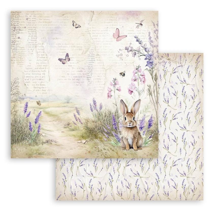 Stamperia - Designpapier "Lavender" Paper Pack 8x8 Inch - 10 Bogen