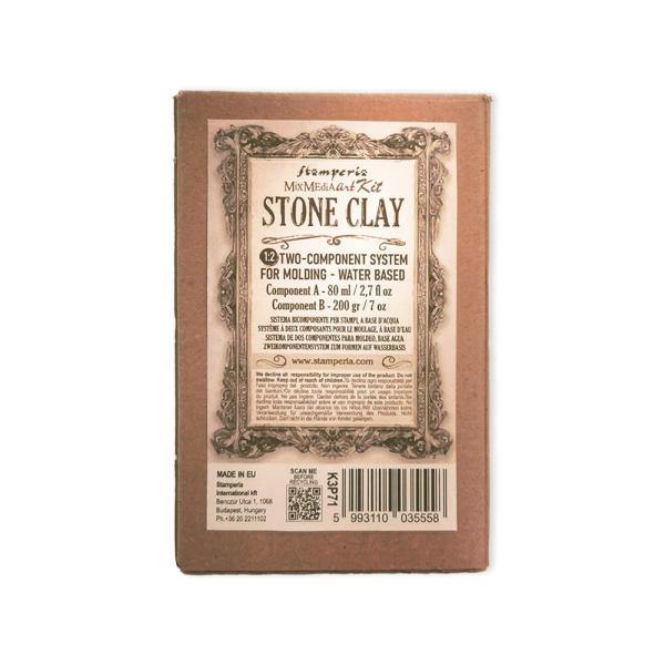 Stamperia - Stein Ton "Stone Clay Mixed Media Art Kit" 80ml + 200g