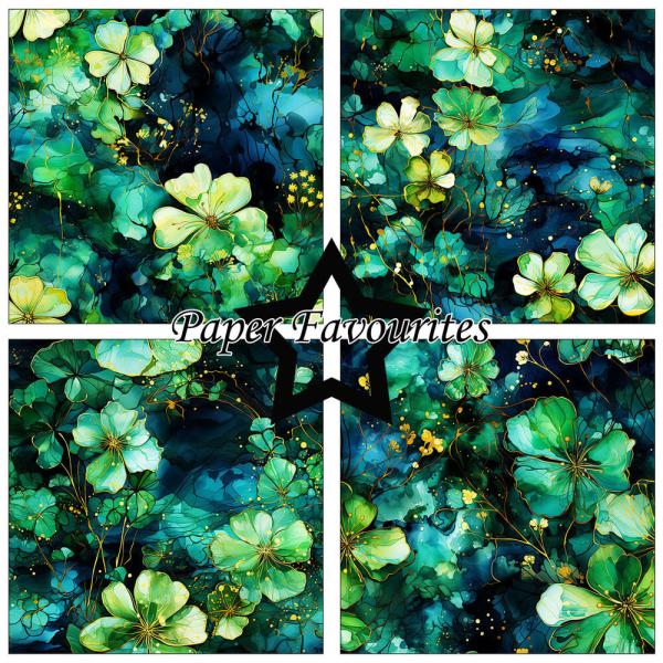 Paper Favourites - Designpapier "Alcohol Ink - Lucky Clover" Paper Pack 6x6 Inch - 24 Bogen