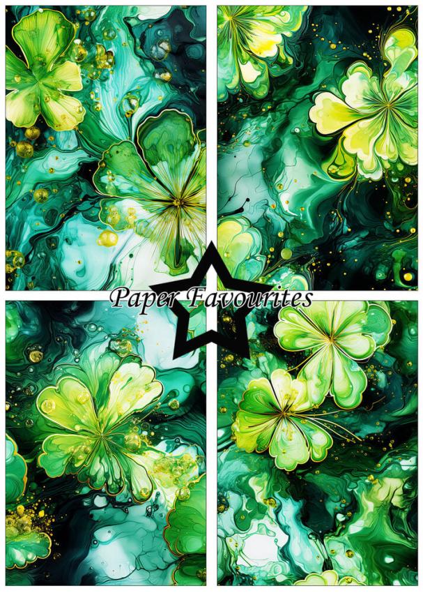 Paper Favourites - Designpapier "Alcohol Ink - Lucky Clover" Paper Pack A5 - 24 Bogen