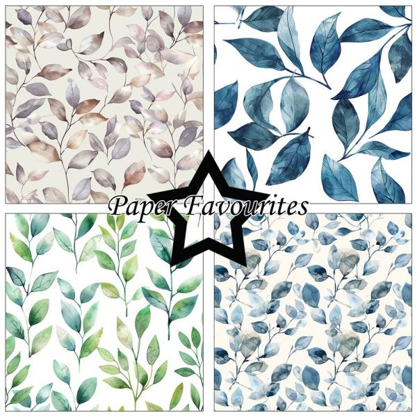 Paper Favourites - Designpapier "Iridescent Leaf Texture" Paper Pack 12x12 Inch 8 Bogen