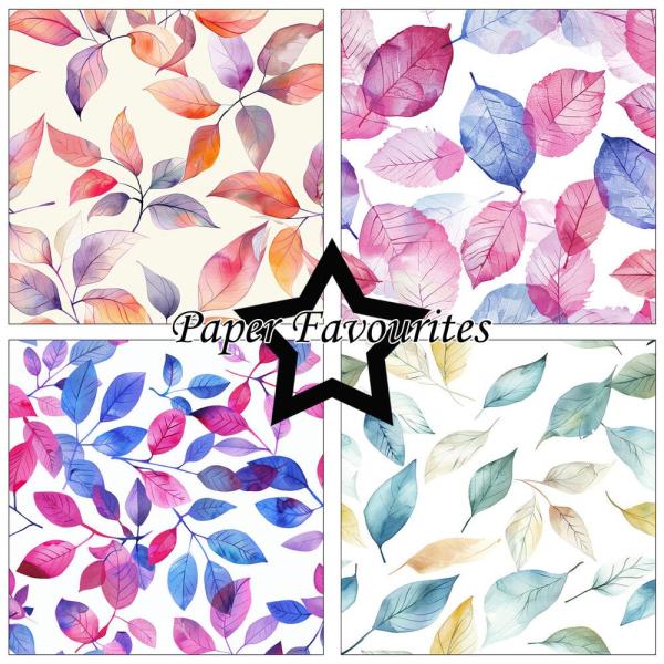 Paper Favourites - Designpapier "Iridescent Leaf Texture" Paper Pack 12x12 Inch 8 Bogen