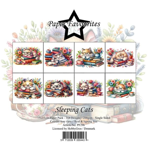 Paper Favourites - Designpapier "Sleeping Cats" Paper Pack 6x6 Inch - 24 Bogen