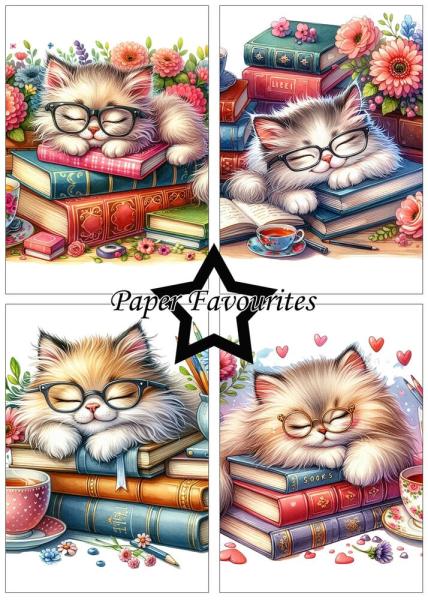 Paper Favourites - Designpapier "Sleeping Cats" Paper Pack A5 - 24 Bogen