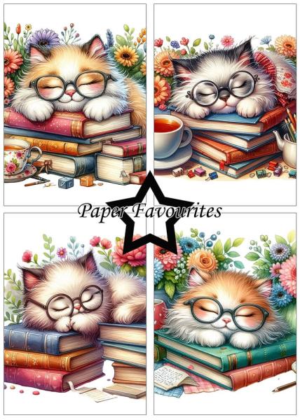 Paper Favourites - Designpapier "Sleeping Cats" Paper Pack A5 - 24 Bogen