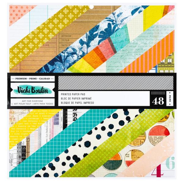 American Crafts - Designpapier "Mixed Media" Paper Pack 12x12 Inch - 48 Bogen