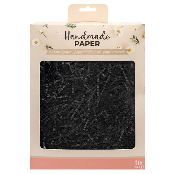 American Crafts - geschreddertes Papier "Black" Handmade Paper - Shredded Paper 435g