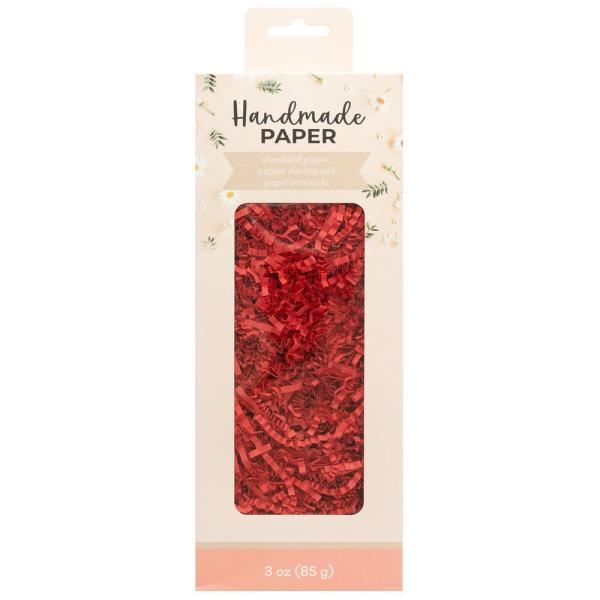 American Crafts - geschreddertes Papier "Red" Handmade Paper - Shredded Paper 80g