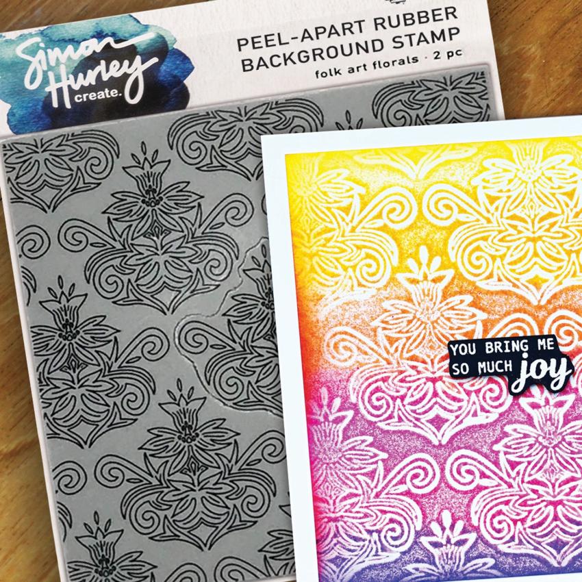 Ranger - Gummistempelset by Simon Hurley Create "Folk Art Florals" Rubber Stamp