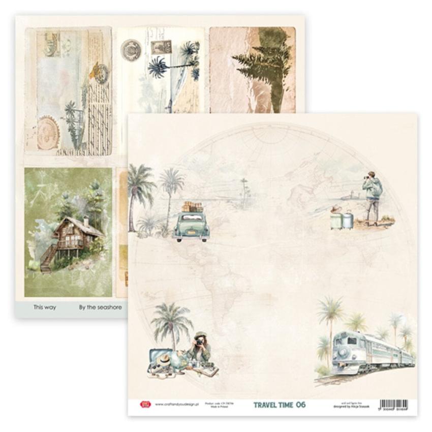 Craft & You Design - Designpapier "Travel Time" Paper Pad 12x12 Inch - 12 Bogen