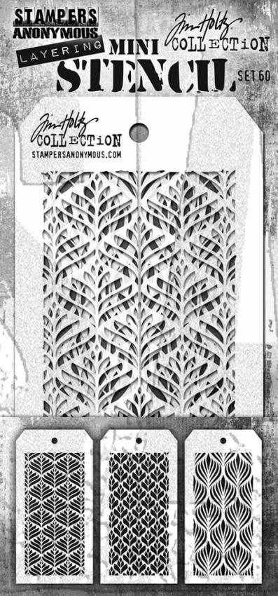 Stampers Anonymous - Schablone "Set #60" Layering Mini Stencil Design by Tim Holtz